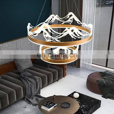 Nordic Hotel LED Pendant Light for Restaurant Gold Ceiling Hanging Lamp Modern Indoor Bedroom Decoration Chandelier