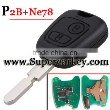 High Quality 2 Button Remote key For Peugeot with NE78 blade