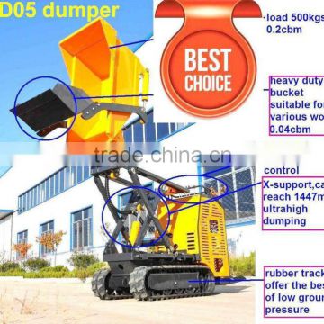 mini track dumper,load 500kgs,hydraulic transmission,1447mm ultrahigh dumping height