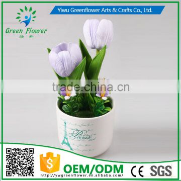 2016 Wholesale Multicolor Latex Artificial PU Flowers Tulip bonsai Real Touch Bouquet Wedding Bridal Decor Display Flower