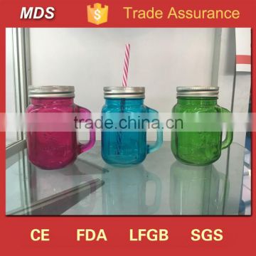 Colored glass decorations mason jar crafts tops with handle                        
                                                Quality Choice