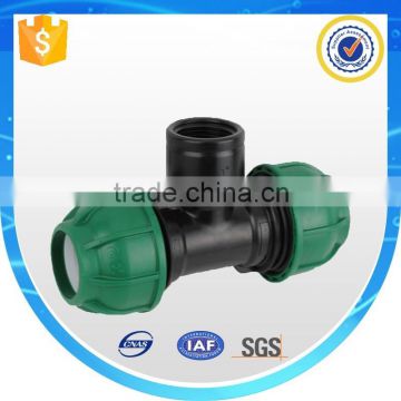 PP 4 mm tee compression pipe fitting