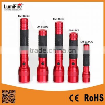 Lumifire LM-013 CE/RoHs Aluminum+ Rubber 3Models Red Series Led Flashlight Torch