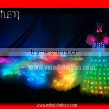 Programmed Full color LED Wedding dresses with long trains