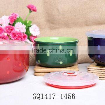 Three colors ceramic bowl for sale ceramic fresh bowl for cheap bulk