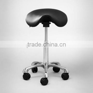 Black leather kneeling chairs and posture correction saddle chairs