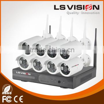 LS VISION 8 wireless door cameras 1.3mp NVR system For Shop Security
