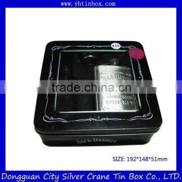 tea metal tin box with PVC window