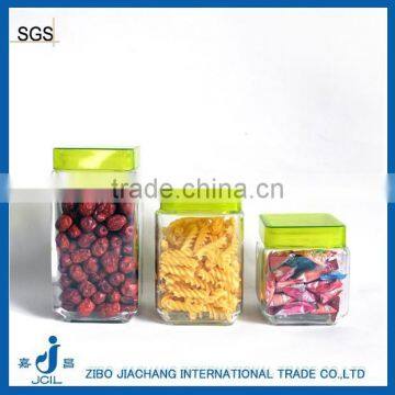 3sizes plastic lid,mini square glass candy jars