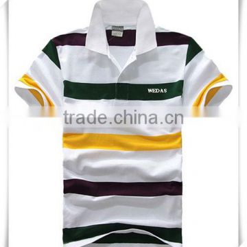 Man's vertical striped sport POLO shirt in Guangzhou factory