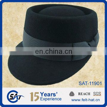 black 100% Wool Felt Hats Beret Caps