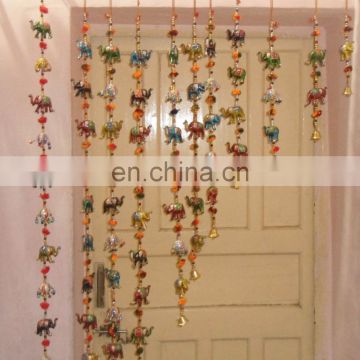 Vintage Handmade Wall Hangings Pair Latkan Decor Beaded Door Decorative Art Indian Rajasthani Handicrafts,Wall hanging Mobile