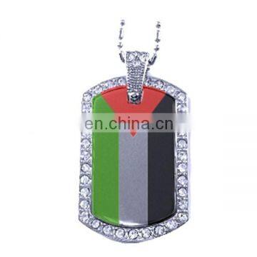 custom Palestine country flag crystal dog tags