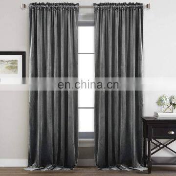 Wholesale premium elegent blackout silky soft velvet curtains for living room