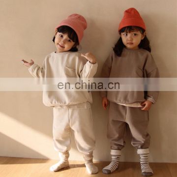 Children's clothing autumn and winter new thick quilted boys suits girls suits children's cotton sweater suits
