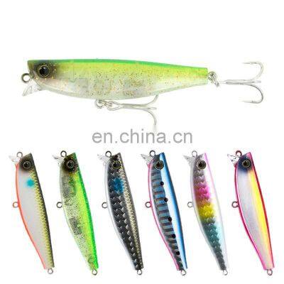 6cm 10g 7 colors 3D Bionic eyes Saltwater Fish Baits with Treble Hooks  Sinking  Minnow Bait Fishing