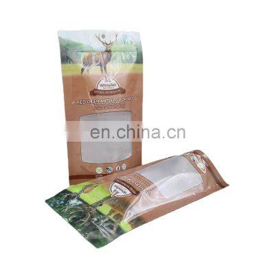 Customized food packaging bag composite zipper stand up pet food packaging bag