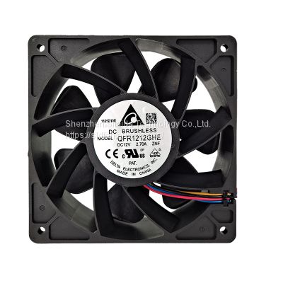 Delta QFR1212GHE High speed Cooling Fan 120x120x38mm Brushless DC12V 2.7A 7-Blade Fan 12038