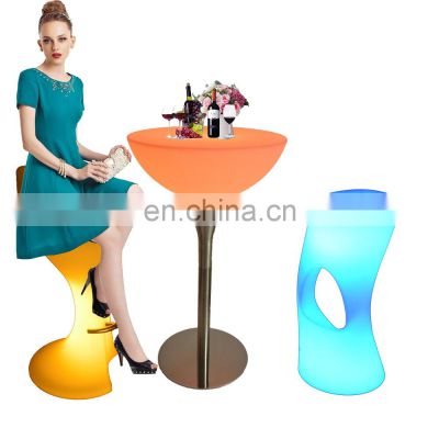 LED coffee furniture /outdoor IP65 led furniture commercial table event party wedding light up plastic high chair for bar table
