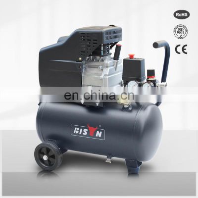 Bison China Electric Cheap Portable 1.5Hp 25L 220V Direct Driven Air Compressors Compressor For Spray Painting