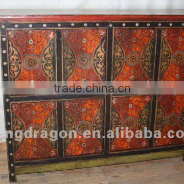 Chinese antique furniture Tibet pine wood eight door Tibet cabinet