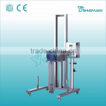 Shangyu real factory 5.5KW cosmetic cream stainless steel moveable pneumatic lifting homogenizer mixer