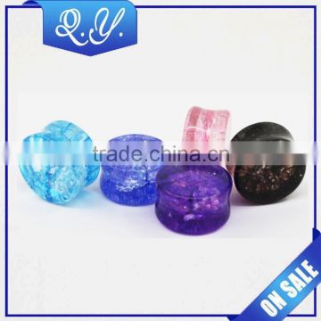 Unique Organic Shattered Quartz Stone Ear expanders & Natural Ear Gauges Pircing Body Jewelry Colored Stone Tunnel Piercing