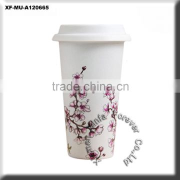 ceramic double wall coffee mug
