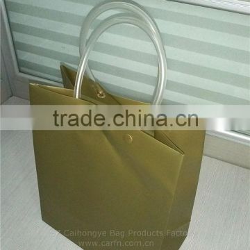 Shenzhen cheapest tube handle plastic shopping bags
