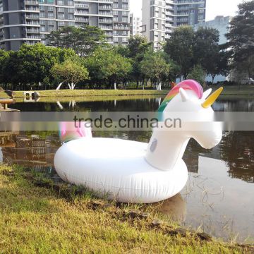 wholesale cute giant unicorn inflatable pool ride on for beach