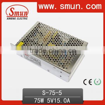 CE and RoHS Certificated LED Dimmable Driver 75W 5V 15A(S-75-5)
