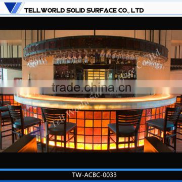 Manufacturer Acrylic Stone used home bar furniture led bar counter