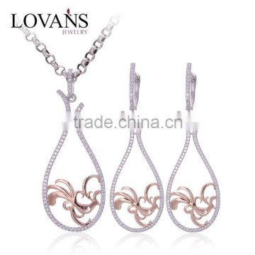 18k Gold Plated Flower Jewelry Set Wholesale E002