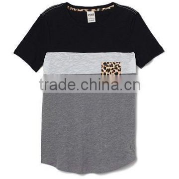 Stylish T shirt with leopard Prints Pocket