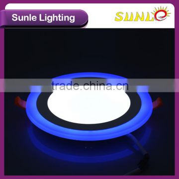 Ultra thin led light panel round, 16w double color rgb led panel light
