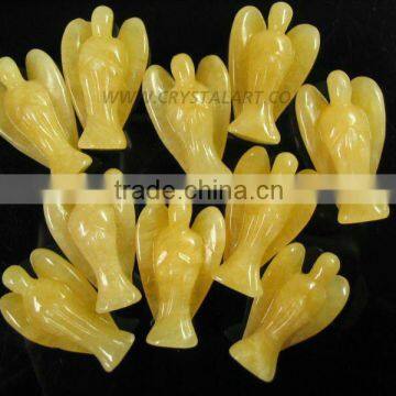Yellow Jade Carved Angels