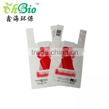 china supplier shopping 100% biodegradable t-shirt type plastic bags