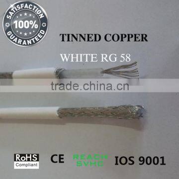 White PVC RG 58 Coaxial cable 200M Plastic Reel