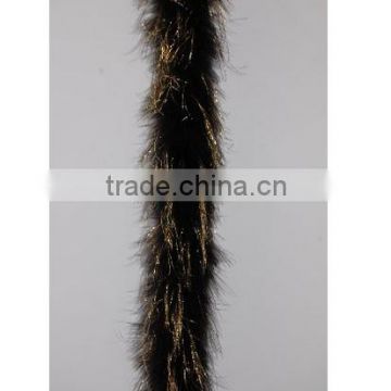 Marabou Feather Boa (72'') 22 Grams - BLACK w GOLD LUREX