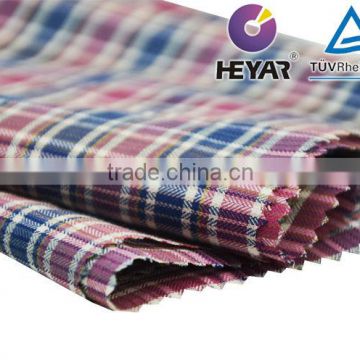 Herringbone Wool Cotton Check Yarn Dyed Shirting Fabric
