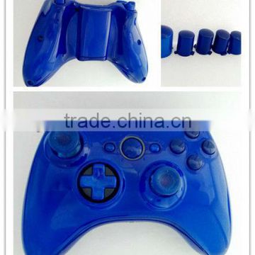 Glossy Blue Wireless Controller Shell for Xbox360 Slim with transforming D-pad