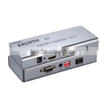 New Arrival 1x2 VOXLINK 4K HDMI splitter UL For HDMI 1.4,HDCP1.4 ,4K,IR extension, EDID management, RS232