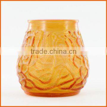 Wholesale fashionable amber glass candle holder