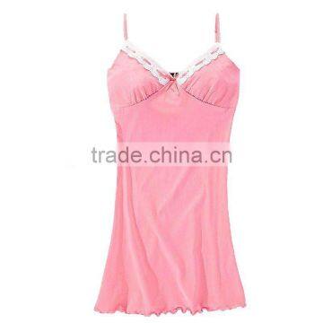 Latest fashion lady nightgown sexy see through sleepwear