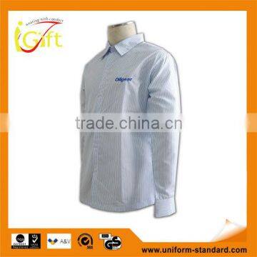 100% Cotton Design china made casual workwear light blue dress shirt