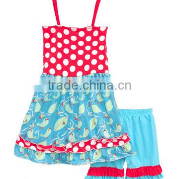 New arrival wholesale girls clothing fashion sleeveless boutique outfits for girls