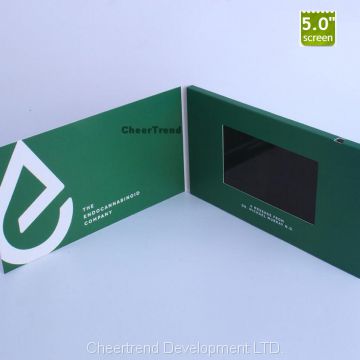 5'' customized promotional TFT screen video greeting card