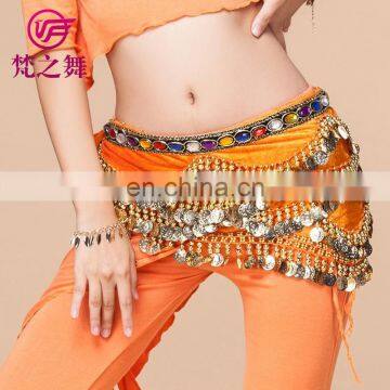 Hot sale egyptian gold coins belly dance hip scarf Y-2034#