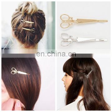 New Fashion Elegant Silver/Gold Scissor Shape Hair Clip Accessories For Women