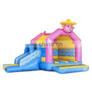 Guangzhou Inflatable Bouncer Castle Pink Funny Pig Bounce House For Sale